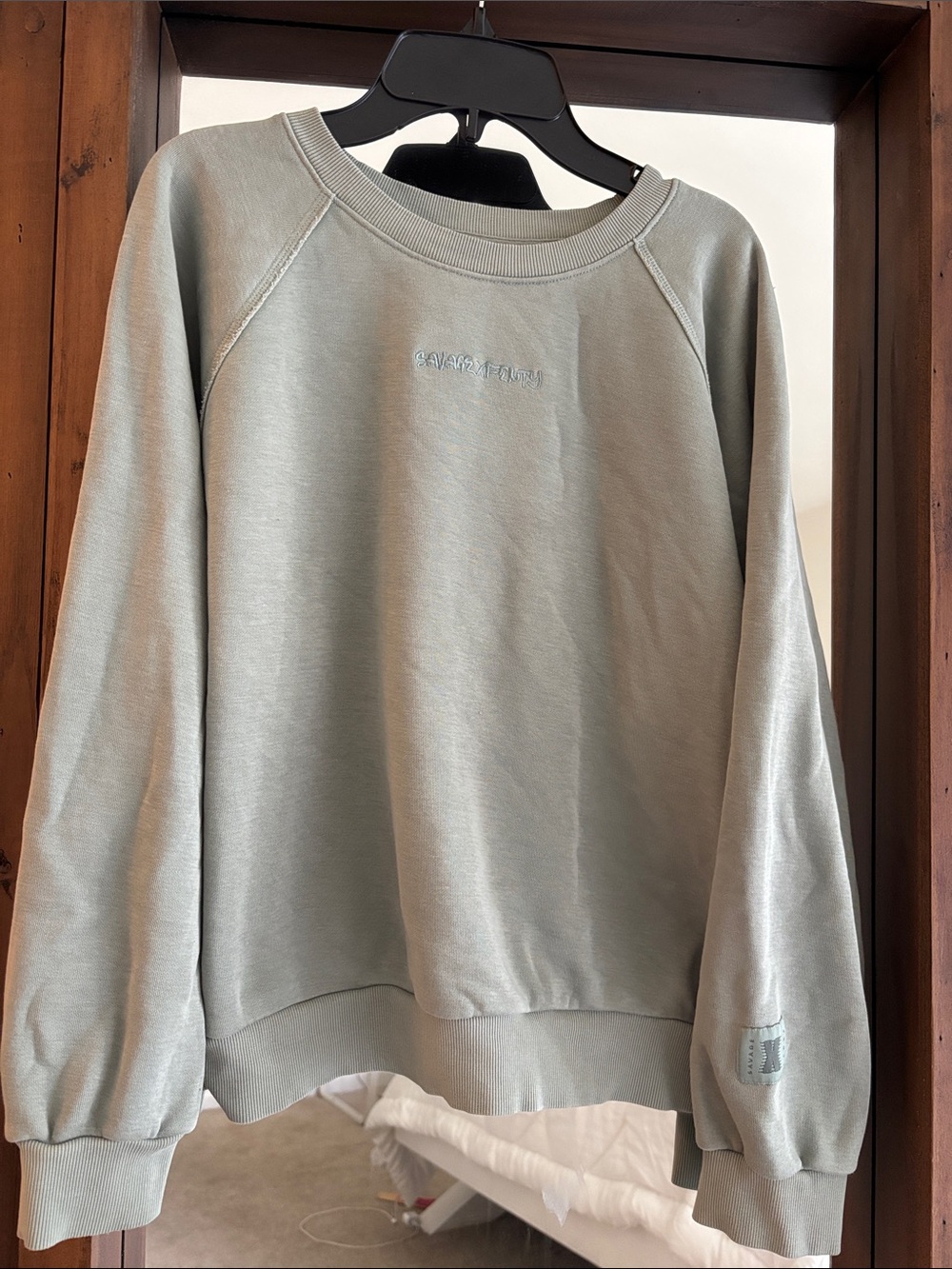 Savage X Fenty Sage Green Logo Patch Sweatshirt